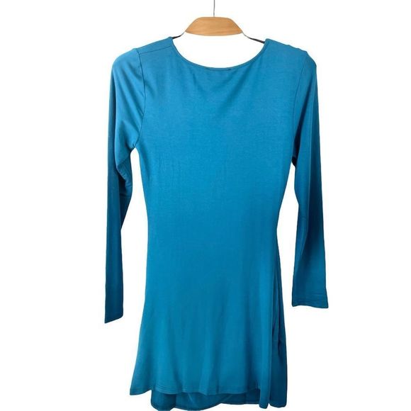 Blue Long Sleeved Fall Dress - Picture 3 of 7